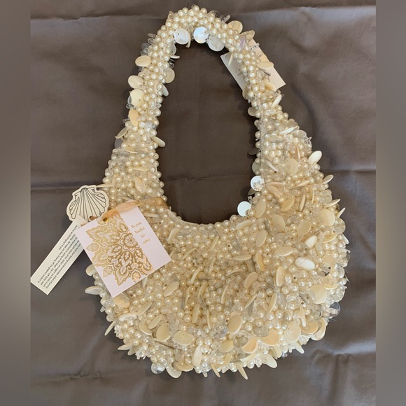 Viral Beaded Pearls and Shells Bag - from TJ Maxx - New with Tags - Picture 6 of 10